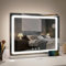 Aovquof Hollywood Schminkspiegel mit Beleuchtung, 80×55cm, Großer Beleuchteter Spiegel mit LED, 3 Lichtmodi, mit USB und Abnehmbare 10x Lupe Kosmetikspiegel, Wandspiegel, Tischspiegel- Weiß
