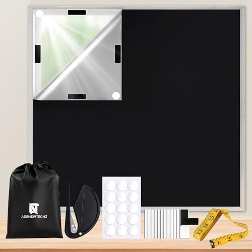 Blackout Blinds Stick on,Silver PU 300 X 145 CM Blackout Blind,100% Blackout Material, No Drill Blinds, Portable Blackout Blind Cut to any Size, Black out blinds for Bedroom, Loft, Caravan