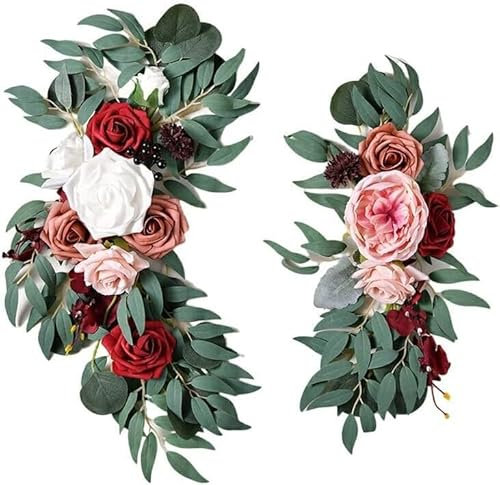 HGOuhK Artificial Flowers Garland Artificial Arch Flowers Kit For Wedding Ceremony Chair Home Decor For Home Garden Outdoor Ceremony Wedding Arch(Type4)