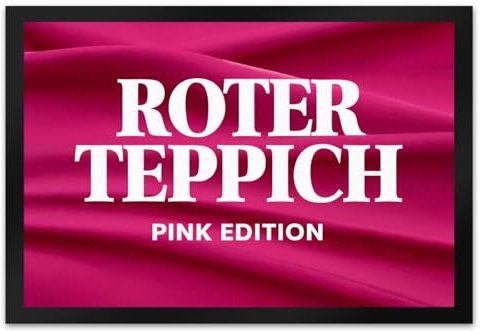 speecheese Roter Teppich Pink Edition Fußmatte XL in 40x60 cm mit auffälligem Design pinkem Hintergrund minimalistischer Stil modernes Upgrade für Ihr Zuhause