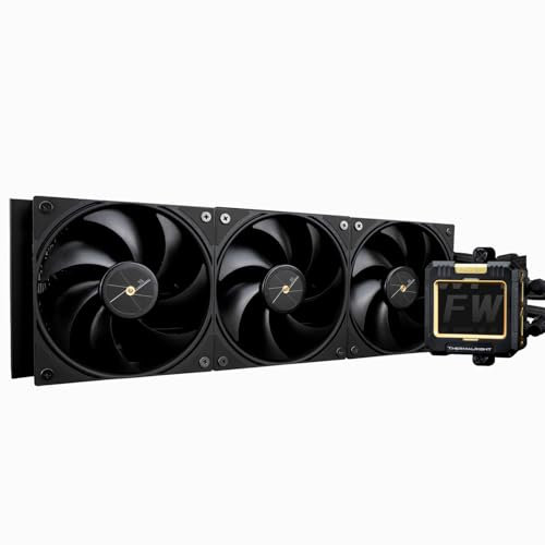 TR FW 360 Nero-360 mm AIO CPU Liquid Cooler, Display LCD IPS con risoluzione 320 x 240, per AM4 / AM5 / Intel LGA1700,'2,4 pollici'Display LCD assorbente il magnete per le immagini, nero