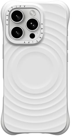 CASETiFY Ripple Silicone Case for iPhone 16 Pro [Magsafe Compatible / 6.6 ft. 2X Military Grade Drop Protection] Soft-Touch, Secure Grip - White