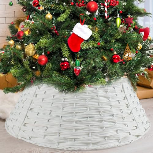 Weihnachtsbaum-Halsband, 60 cm Durchmesser, handgefertigt, künstliches Rattan, Korb, Baumkragen