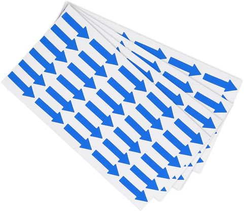 PATIKIL 120 Stück Kleiner Pfeil Aufkleber Kleine Selbstklebende Aufkleber 30 x 12 mm, Farbcodierungsschil für Gasfluss Richtung Inspektion Fehlermarkierung Markierung, blau