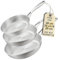 SILBERTHAL Lot de 3 poêles en acier inoxydable non revêtues - 20, 24 et 28 cm - Compatible avec l'induction - Passe au four jusqu'à 400 °C et passe au lave-vaisselle