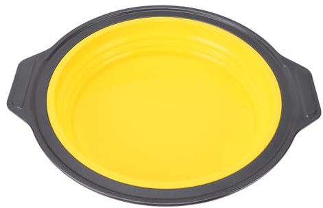 Mumusuki Teglia Rotonda da 22 Cm, Tipo Pressa in Silicone, Teglia per Brownie a Sgancio Rapido con Manici, Teglia Pieghevole Multifunzionale per Torte a Strati, Torta Al Formaggio, Torta
