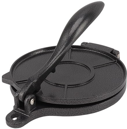 Tortilla-Presse, Tortilla-Maker, Teigpresse, Mehl-Tortilla-Presse, Roti-Presse, Quesadilla-Presse (20 cm Schwarz)