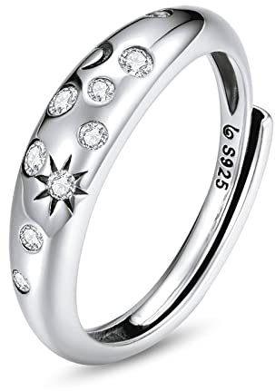 Glänzende Sternstein-Fingerringe, Sternenhimmel, verstellbare Ringe für Frauen, Verlobungsschmuck