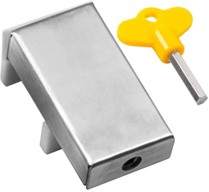 Serrure de fenêtre coulissante, serrure auxiliaire de fenêtre avec clé hexagonale, butée de porte avec écran, prévention des pincements des doigts, prévention des chutes, antivol, peut être installée