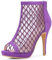 Perphy Plateau-Sandalen mit Peep-Toe-Netz-Reißverschluss hinten und Stiletto-Absatz für Damen, Violett, 38 EU