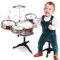 BABYJOLLY Batteria per Bambini, Set di Batteria Jazz per Bambini 5 tamburi con Sgabello, Strumenti Musicali Bambini Compleanno Educazione Giocattoli per 3 4 5 6 7 anni ragazze ragazzi