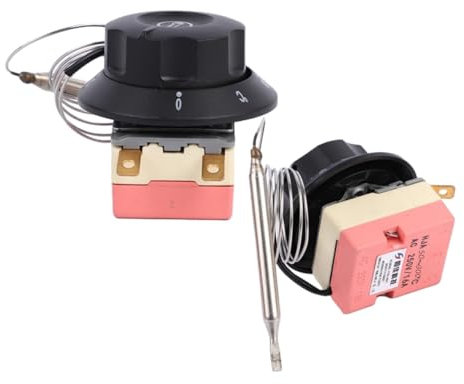 Thermostat Universel Four électrique pour Toutes Les Marques, Thermostat de Four électrique réglable 30-110/50—300/60-200 ℃, 250V, 2 Broches pour Four réfrigérateur Chauffage