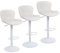 Youhauchair Tabouret Bar Lot de 3, Tabouret de Bar Réglable en Hauteur en Cuir PU, Chaise de Bar avec Dossier et Repose-Pieds, Chaise Haute Cuisine Pivotant, Moderne, Blanc