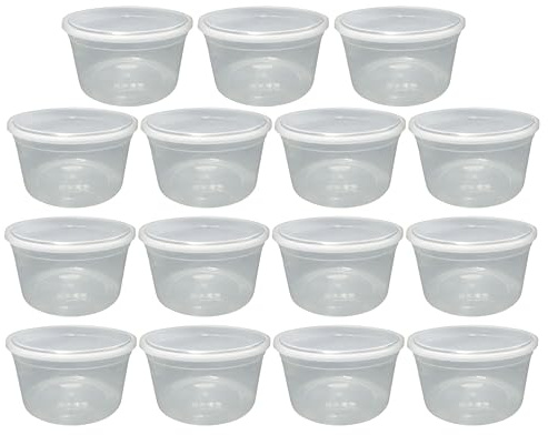 TENLITE 15Pcs Clear Round Airtight Containers – Versatile BPA-Free Plastic Boxes for Meal Prep, Bento Cakes, Salads, Takeaway, 3D Printer Filament Care – Microwave & Freezer Safe - (4000ml (4Litre))
