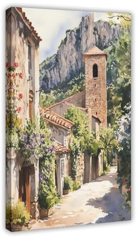UTGN Moustiers-Sainte-Marie Kunst-Leinwand-Poster, Schlafzimmerdekoration, Landschaftsdekoration, Geschenk, 20 x 30 cm