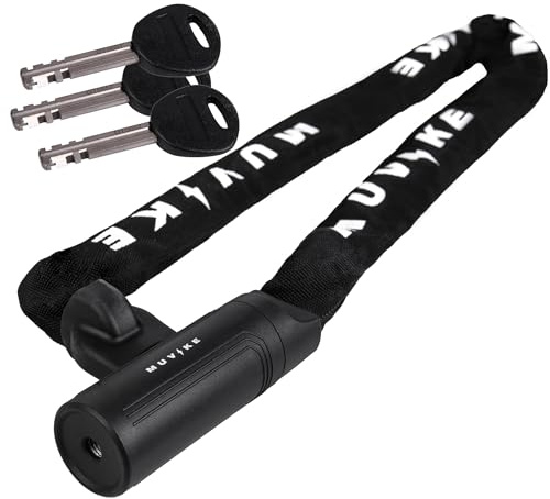 MUVIKE 100 cm Fahrradschloss mit 3 Symmetrischen Schlüsseln Gehärteter Stahl Vierkantglieder 8x8 Sicherheitsstufe 8 für Fahrrad E-Bike E-Scooter Roller Kinderfahrrad