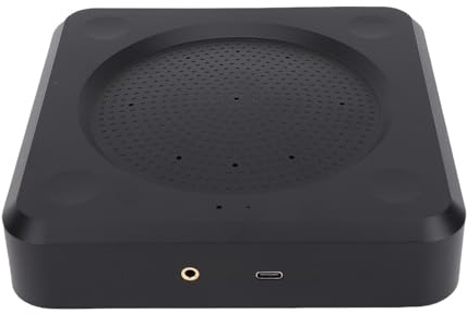 Annadue 6-Mic Array Conference USB Microphone, 10m 360° Voice Pickup with Noise Cancellation, Plug & Play USB Omnidirectional Microphone for Online Meeting, PC Desktop