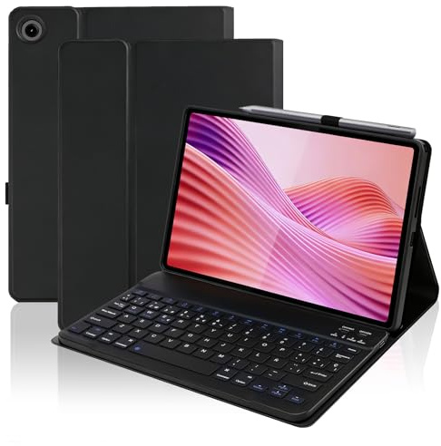 Funda con Teclado para Lenovo Tab 10.1 2025 TB-311FU TB-311XU (Negro)
