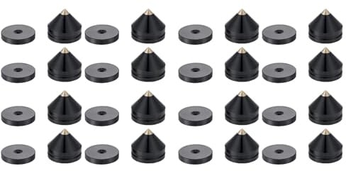 Ksrnsne 16 Set Speaker Stand Feet Foot Pad Aluminium Alloy Metal Spikes Cone Floor Foot Nail Black