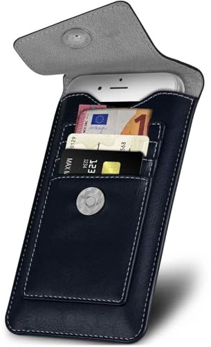 ONEFLOW Zeal Case für Motorola Edge 60 Neo Handytasche zum Einstecken mit Kartenfach, Handy Gürteltasche PU Leder 360 Grad Schutz Hülle Minimalistisch, Handyhülle mit Magnet, Blau