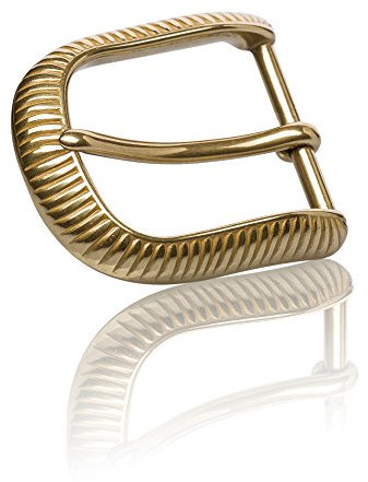 FREDERIC HERMANO Gürtelschnalle Buckle 35mm Metall Messing Antik - Buckle Bergamo - Dornschliesse Für Gürtel Mit 3,5cm Breite - Messingfarben Antik