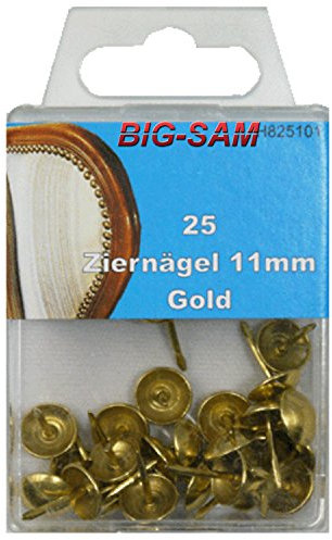 BIG-SAM - Ziernägel - Vintage Polsternägel - 15, 25 oder 100 Stück - (25 Stück, Gold)
