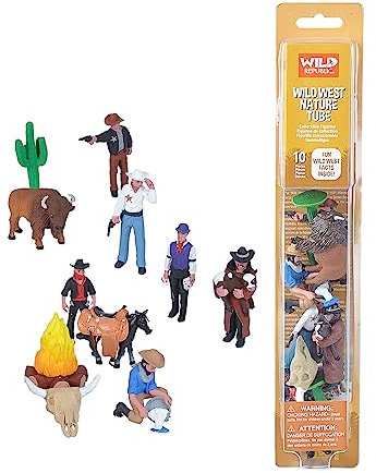 Wild Republic Nature Tube Wilder Westen, zehn stücke mit Tierfiguren Wilder Westen, Kleine Geschenke für Kinder, Spielsachen für draußen, Pädagogisch wertvolles Spielzeug, Outdoor-Spielsachen