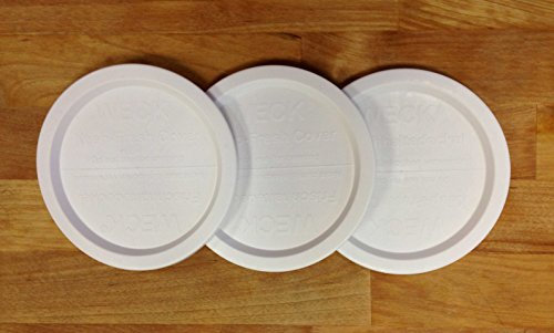 3er-Set Frischhalte Deckel Weck 100 mm für 580ml Sturzglas weiß Kunststoff Weck Glas Deckel zum Wiederverwenden