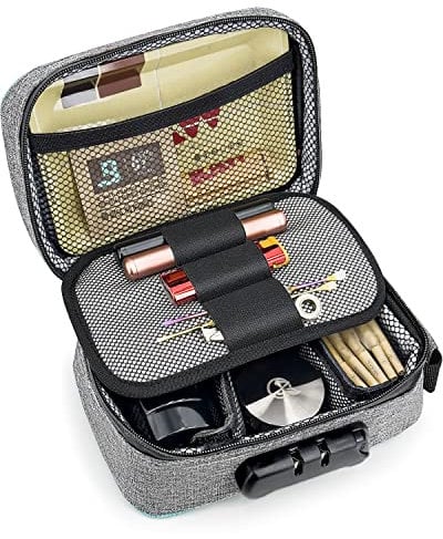 OZCHIN Lunch-Tasche mit Zahlenschloss Geruchsdichte Tasche Aktenorganizer Behälter; Medikamenten-Tresortasche Reise-Aufbewahrungsbox (21 x 13 x 10 cm)