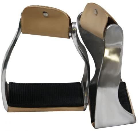 Showman Leichte, gedrehte Aluminium-Steigbügel mit breiter Gummigriff-Lauffläche
