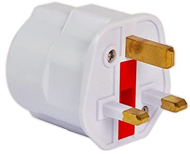 CABLEPELADO Adaptador de Enchufe de Europeo a Enchufe UK (2X, Blanco)