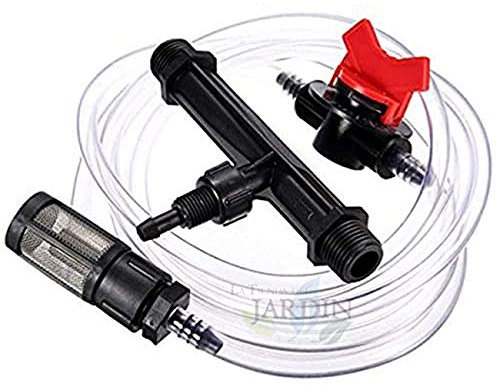 Suinga Inyector Venturi de fertilizante 32mm 1'' | Venturi de Riego 32 mm con Llave Dosificadora | Abonadora de fertilizante 32mm 32 a 279 L/h, negro
