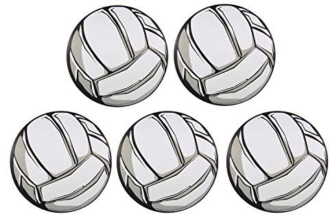 Auto-Magnet, Sportler, Volleyball, magnetischer Aufkleber für Schulspinde oder Kühlschrank, 9,5 cm, 5 Stück (grau)
