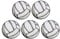 Auto-Magnet, Sportler, Volleyball, magnetischer Aufkleber für Schulspinde oder Kühlschrank, 9,5 cm, 5 Stück (grau)