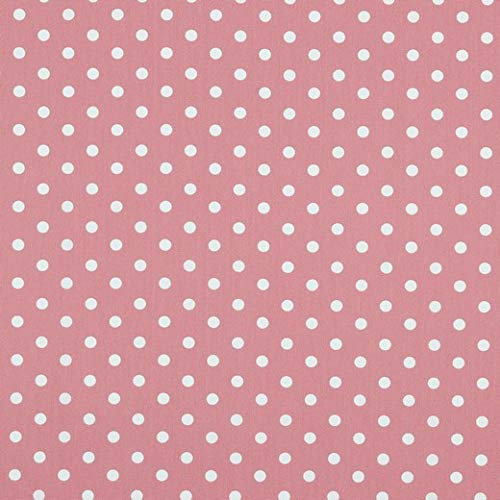 babrause® Baumwollstoff Punkte Altrosa Webware Meterware Popeline OEKOTEX 150cm breit - Ab 0,5 Meter