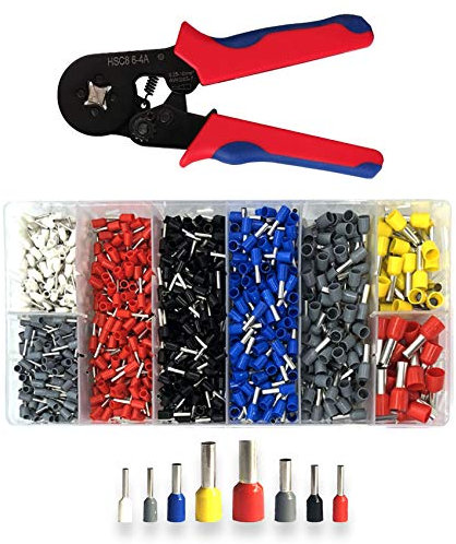 EasyULT Crimpzange Aderendhülsen Set[1250 stück], 0,25-10mm² Aderendhülsenzange Tool Kit, Premium Aderendhülsen Zange, Krimpzange, Crimpzangen, Presszange