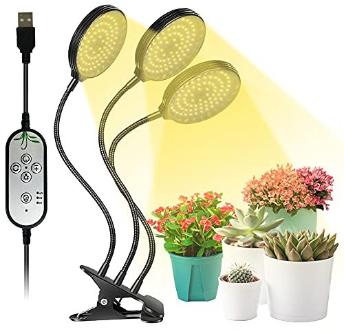 Grow Light 45W Sunlike Full Spectrum LED Plant Grow Lights with Timer Auto On/Off 4/8/12H Waterproof Grow Lamp for Indoor Plants, 5 Dimmable Levels, Adjustable Gooseneck