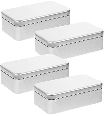 Cabilock Seifendose Blechdosen 4Pcs Leere Candy Dosen Cookie Dosen Boxen Leere Metall Lagerung Blechdose Behandelt Dosen Lagerung Container für Home Küche Aufbewahrungsbox Metall Munitionskiste