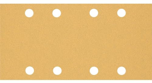 Bosch Professional 10x Carte abrasive Expert C470 con 8 fori (per Legno duro, Vernice su legno, 93x186 mm, Grana 80, accessorio Levigatrice orbitale)