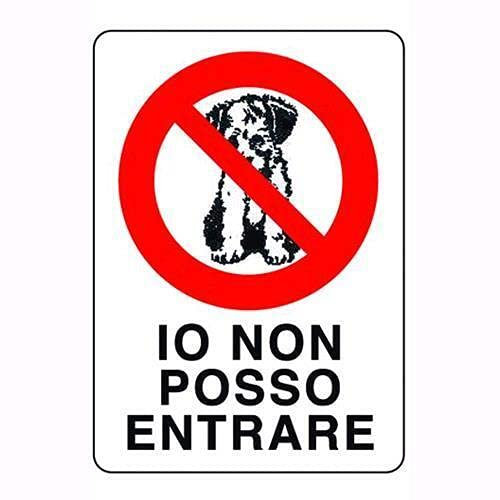 CARTELLO SEGNALETICO - Io Non Posso Entrare - Con Adesivo in Vinile e Pannello in Forex (Adesivo)