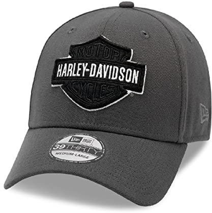 Harley-Davidson Bar & Shield Cappy 39Thirty Baseball-Cap B&S Biker Kappe Cappy Motorrad Basecap Tonal Logo Damen Herren, Grau-Schwarz-Weiss, M