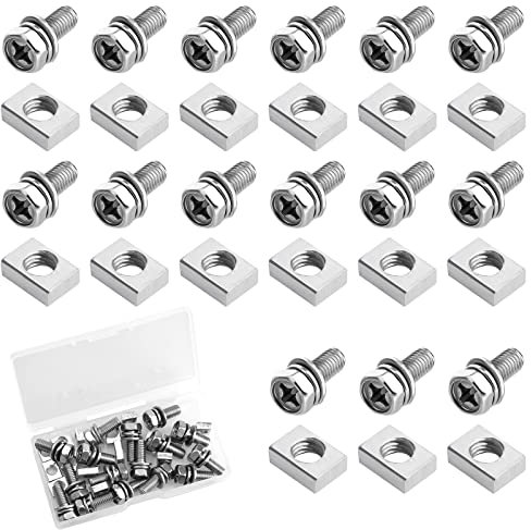 AIEX Motorcycle Battery Bolts, 32 Stück Motorrad Batterieschrauben und Muttern für ATV Scooter DIY Projekte, 304 Edelstahl Motorrad Batterie Schrauben Set Motorradmuttern und Schrauben (10x16 mm)
