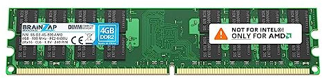 BRAINZAP 4GB DDR2 RAM DIMM PC2-6400U 2Rx16 800 MHz 1.8V CL6 AMD PC Arbeitsspeicher