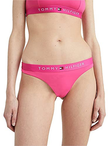 Tommy Hilfiger Damen Brazilian Bikinihose mit Logo Schriftzug, Rosa (Hot Magenta), XS