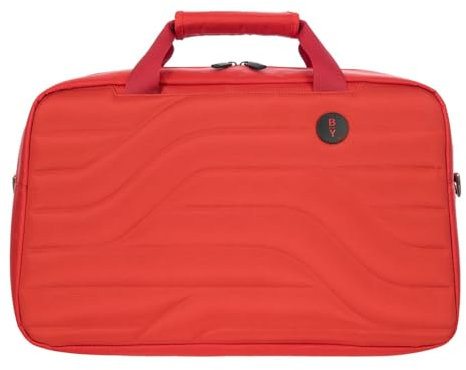 Bric's Weekender, Kollektion Ulisse B|Y, Leicht und Widerstandsfähig, Reisetasche mit Abnehmbarem Schulterriemen und Trolley-Griff, Handgepäck, Wasserabweisendes Material, 47x27x17, Rot
