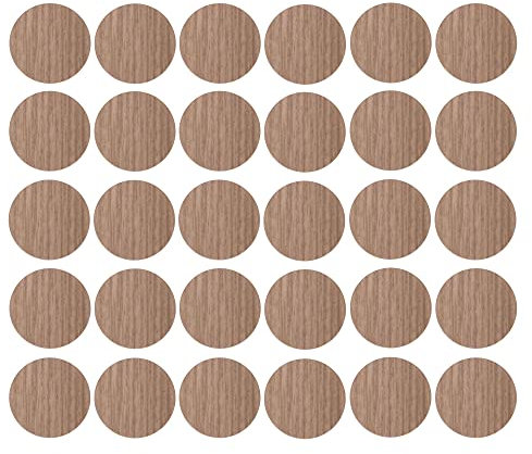 30x Cache vis adhésif autocollant diamètre 20mm bouchon trou meuble table chaise maison, bois tilleul clair