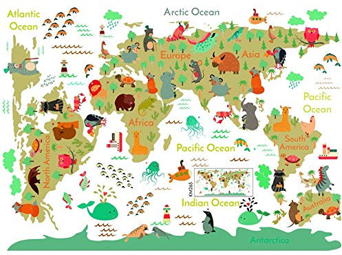 Tiere Welt Wand DIY Tapete Zimmer Schlafzimmer Kinderzimmer Wand Dekor Wand Wohnkultur