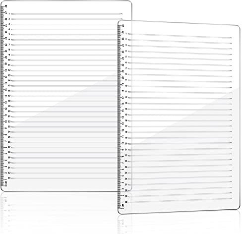 2 Stück gerade Linie Schablone 28 Skala Kalligraphie Vorlage für Journaling Umschlag Lettering Guide Vorlage Schablone