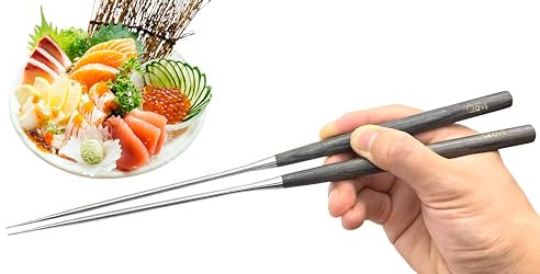 Moribashi Stainless Steel Chopsticks Set, Japanese Chef’s Plating and Cooking Chopsticks with Pakkawood Handle | 15.9 cm