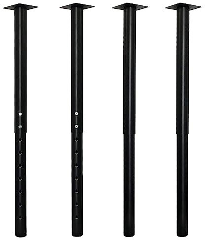Jahof Adjustable Table Legs 55-90cm, Metal Desk Legs Ø50/45mm with Screws, Telescopic Furniture Legs for Tabletop, DIY Desk, RV, Home, Office, Set of 4 (Black)